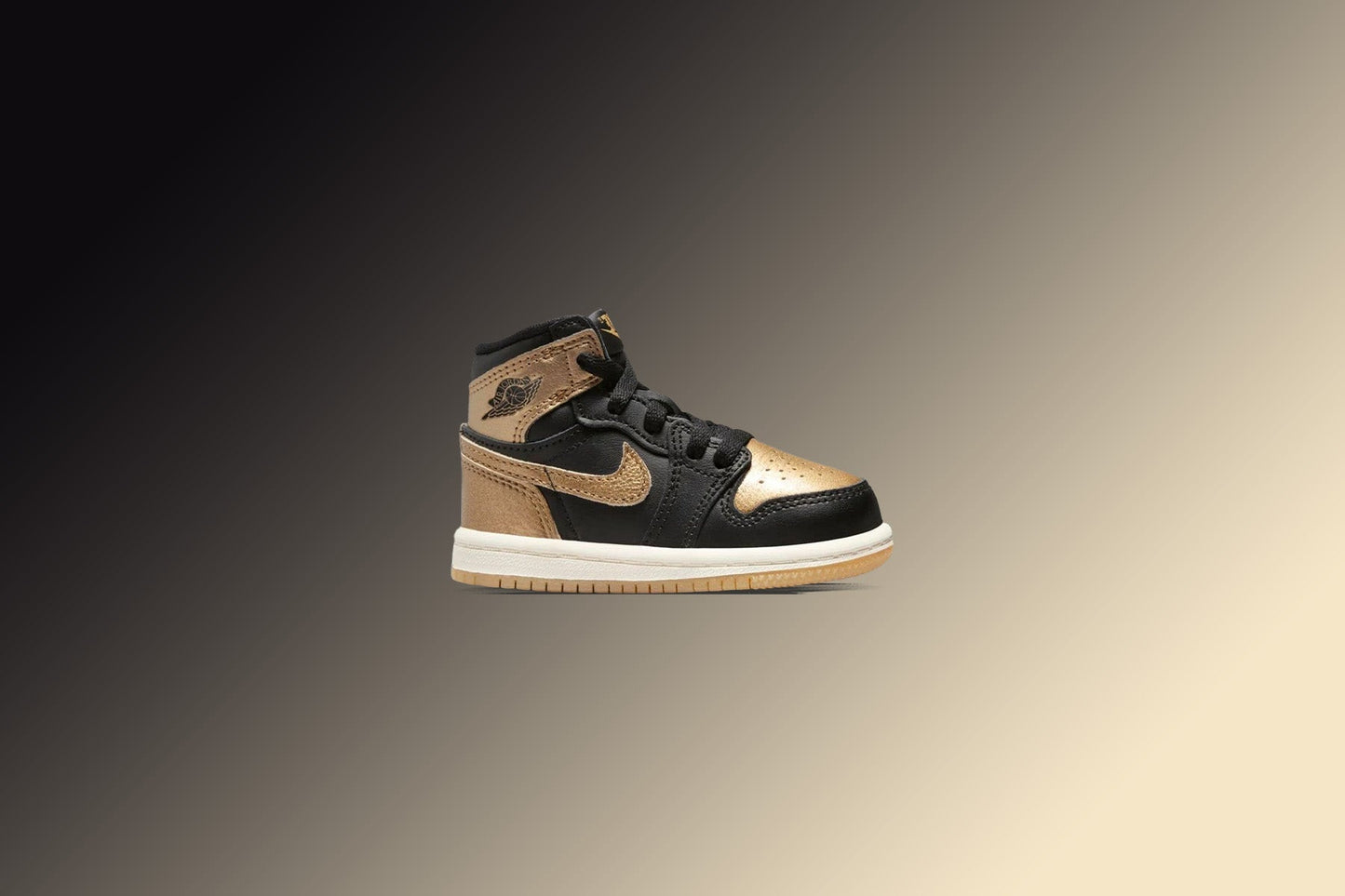 Air Jordan 1 Retro High OG (TD) 'Black and Gold' - Black/Metallic Gold/Sail