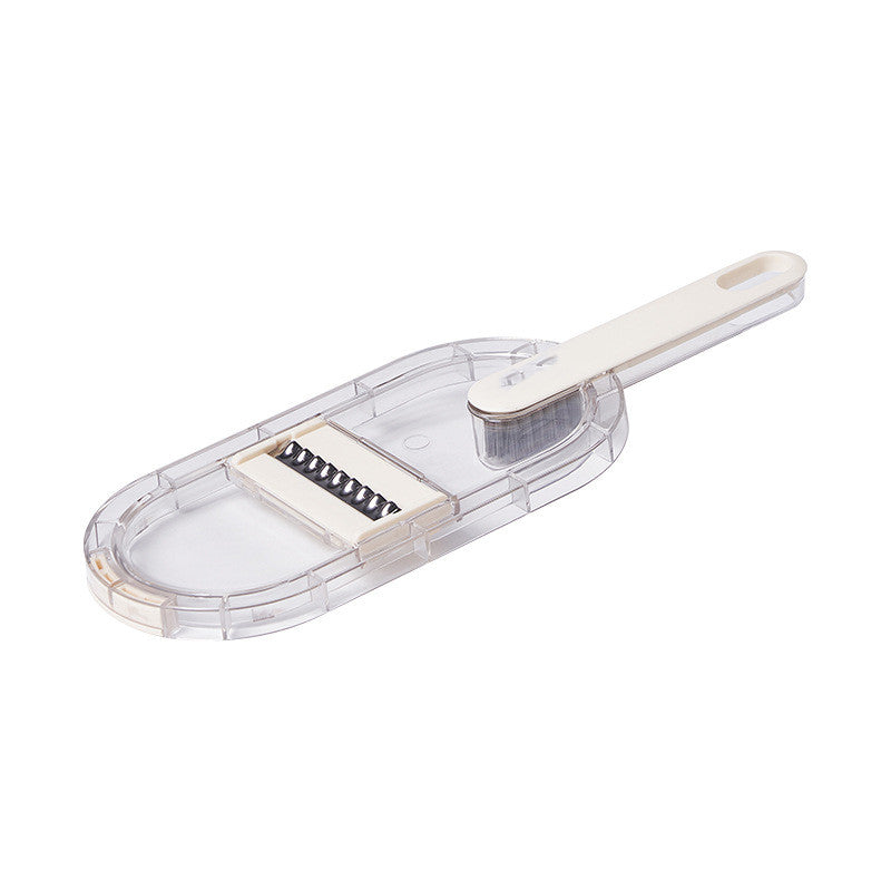 Multifunction Vegetable Chopper with Container – 3-Blade Slicer & Dicer Kitchen Tool with Basket & Cleaning Brush