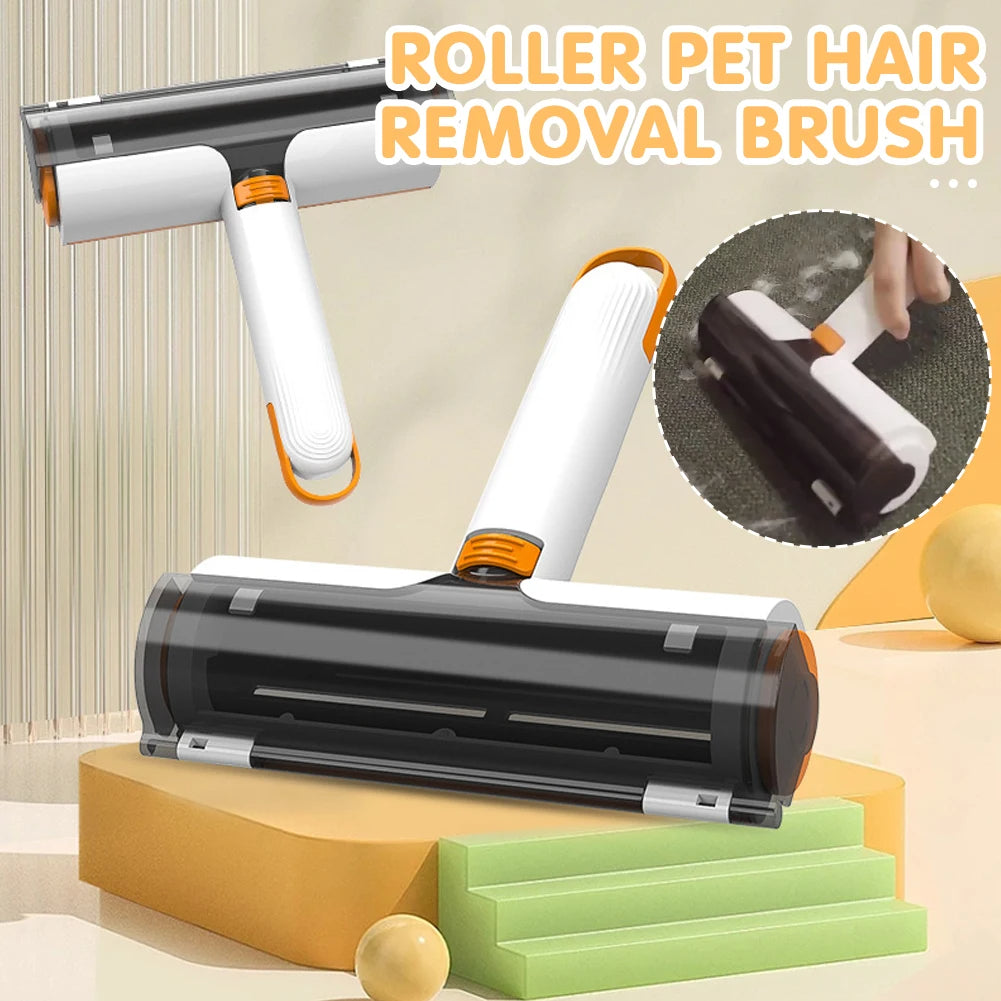 Pet Hair Remover Roller - Reusable Lint Brush for Clothes, Furniture, Couch & Car (2-in-1 Portable Cleaner)