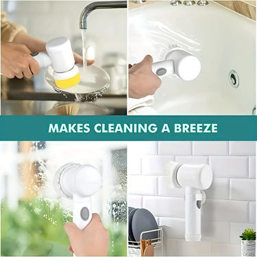Electric Spin Cleaning Brush – USB Rechargeable Handheld Power Scrubber for Bathroom & Kitchen
