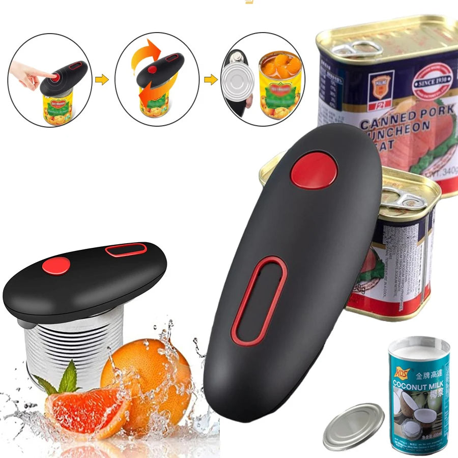 Electric Can Opener – One Touch Automatic Hands-Free Can & Jar Opener (Portable Kitchen Tool)