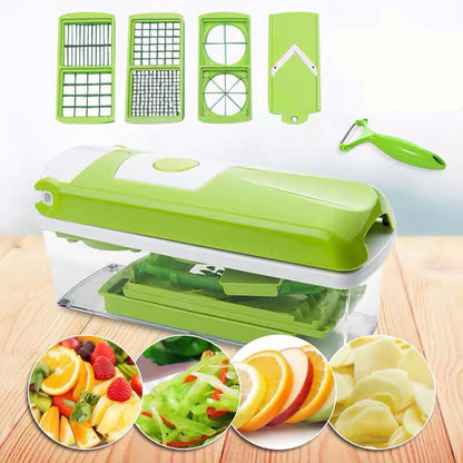 Homarae 12-in-1 Vegetable Chopper Slicer & Dicer – Multi-Blade Kitchen Tool for Easy Meal Prep