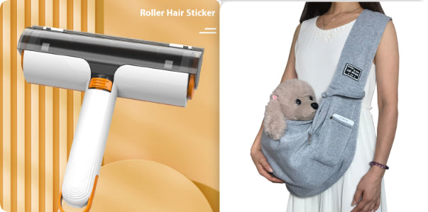 Pet Hair Remover Roller - Reusable Lint Brush for Clothes, Furniture, Couch & Car (2-in-1 Portable Cleaner)