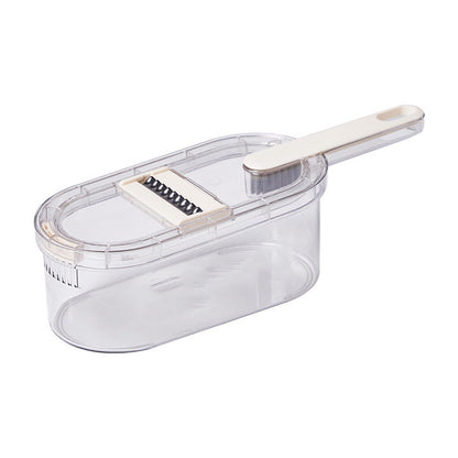 Homarae Vegetable Chopper with Container – 3-Blade Slicer & Dicer with Basket & Cleaning Brush