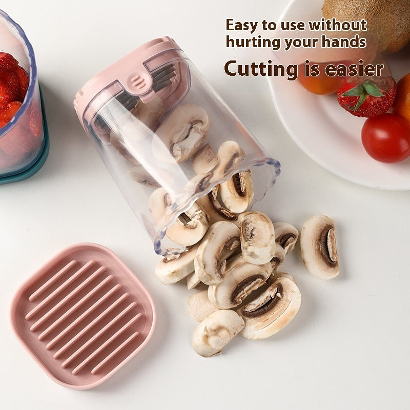 Fruit Slicer Cup – Stainless Steel Strawberry, Banana, Kiwi & Egg Cutter Kitchen Tool