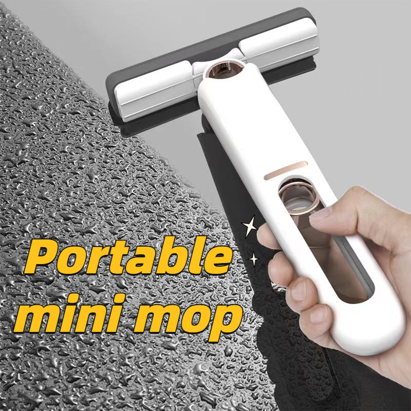 Portable Mini Mop – Self-Squeeze Hand-Free Cleaning Mop for Bathroom, Kitchen, Glass & Car