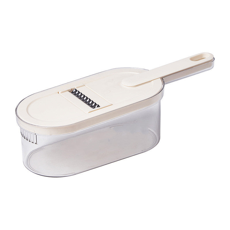 Multifunction Vegetable Chopper with Container – 3-Blade Slicer & Dicer Kitchen Tool with Basket & Cleaning Brush