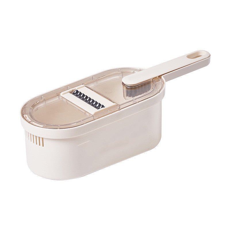 Multifunction Vegetable Chopper with Container – 3-Blade Slicer & Dicer Kitchen Tool with Basket & Cleaning Brush
