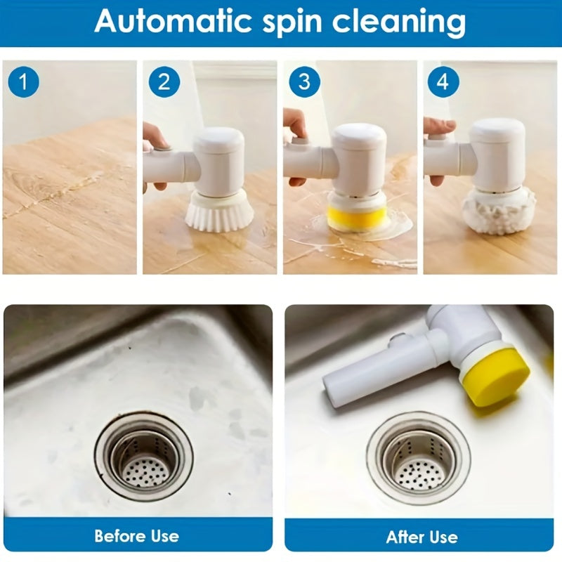 Electric Spin Cleaning Brush – USB Rechargeable Handheld Power Scrubber for Bathroom & Kitchen