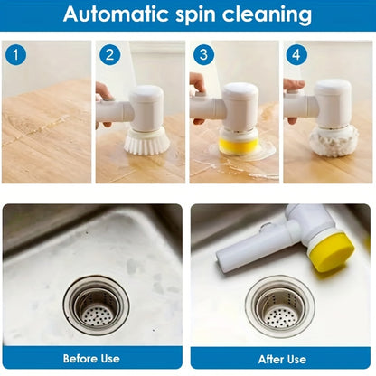 Homarae Electric Spin Cleaning Brush – USB Rechargeable Power Scrubber for Bathroom & Kitchen