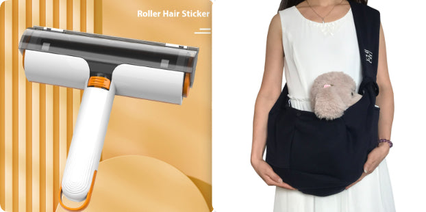 Pet Hair Remover Roller - Reusable Lint Brush for Clothes, Furniture, Couch & Car (2-in-1 Portable Cleaner)